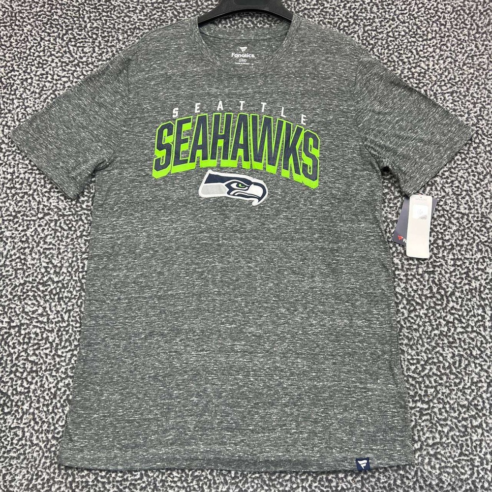 Seattle Seahawks‎ Shirt Men Large Gray Fanatics Short Sleeve Crew Neck New L